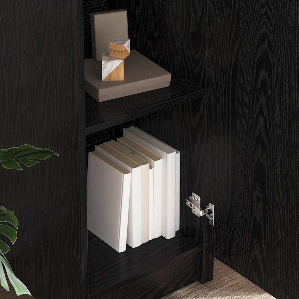 vidaXL Γραφείο με αποθηκευτικό χώρο με ράφι με πόρτα 2 pcs Μαύρη δρυς