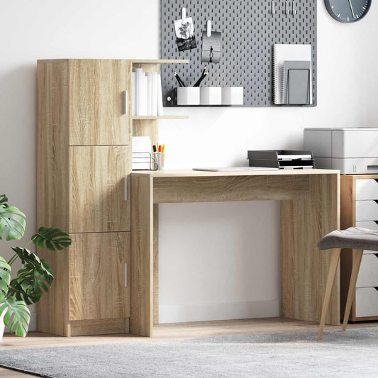 vidaXL Γραφείο Δρύς Sonoma 133.5 x 50 x 124 εκ. 2 τμχ.