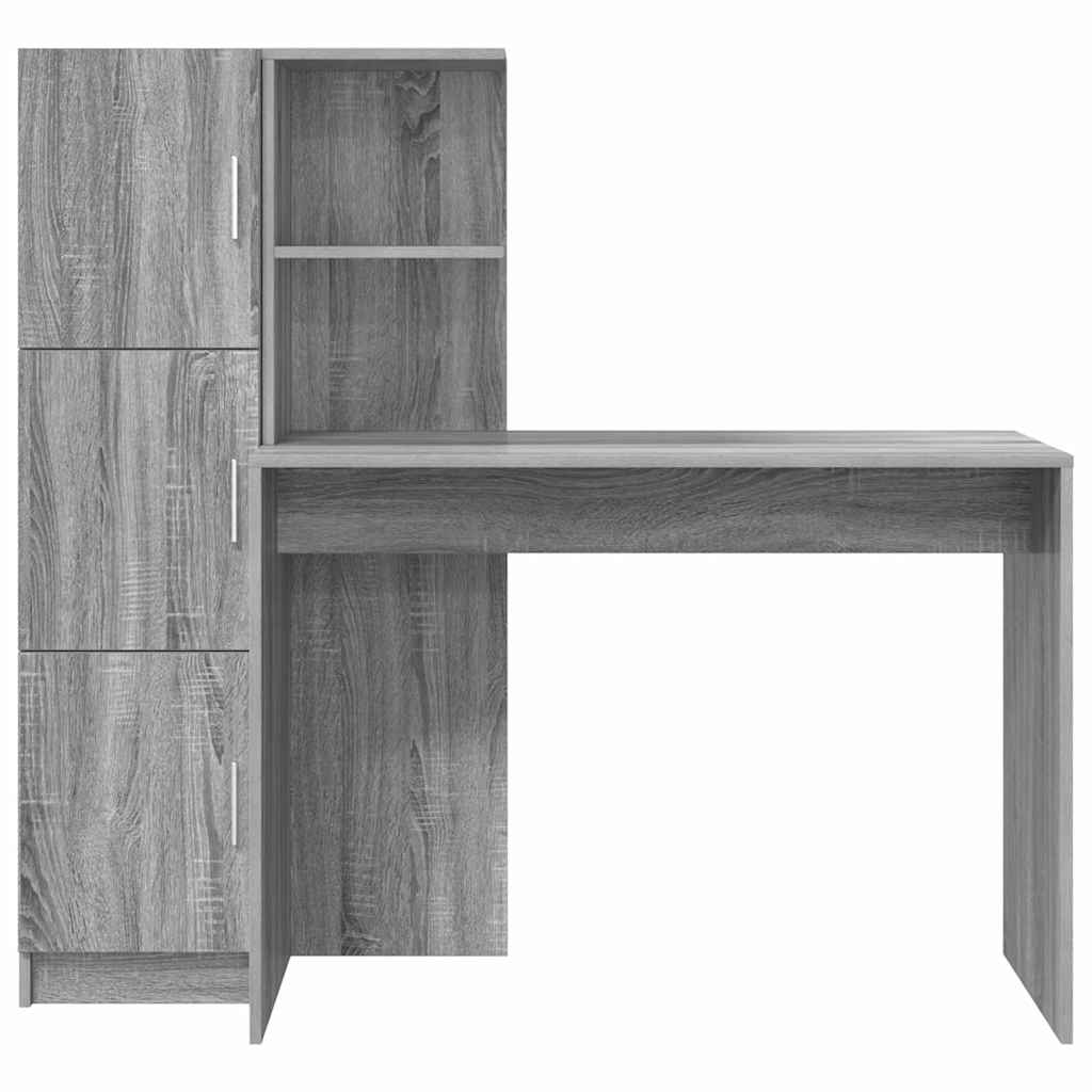 vidaXL Γραφείο Γκρίζο Σονομα 133.5 x 50 x 124 εκ. 2 τμχ.