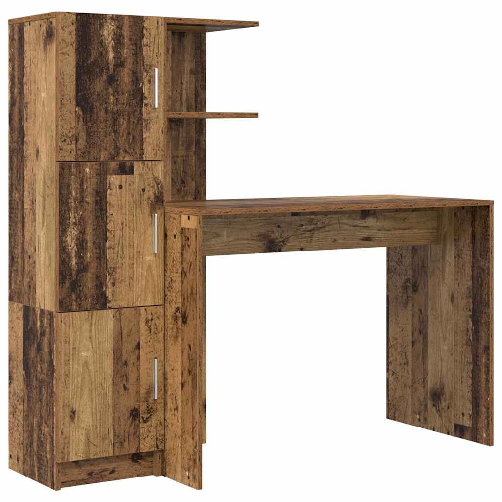 vidaXL Γραφείο 2 pcs Παλιό ξύλο