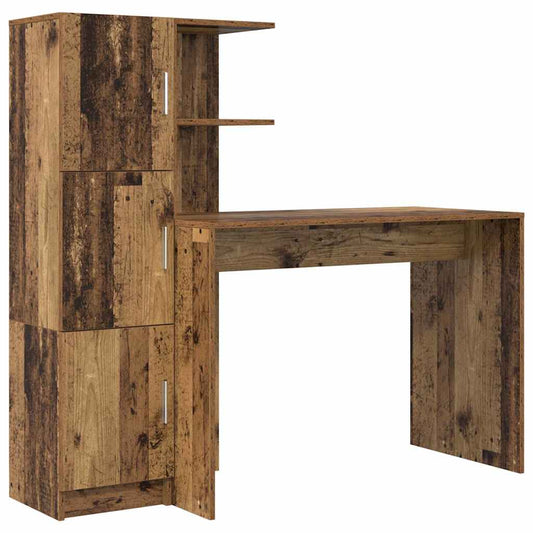 vidaXL Γραφείο 2 pcs Παλιό ξύλο