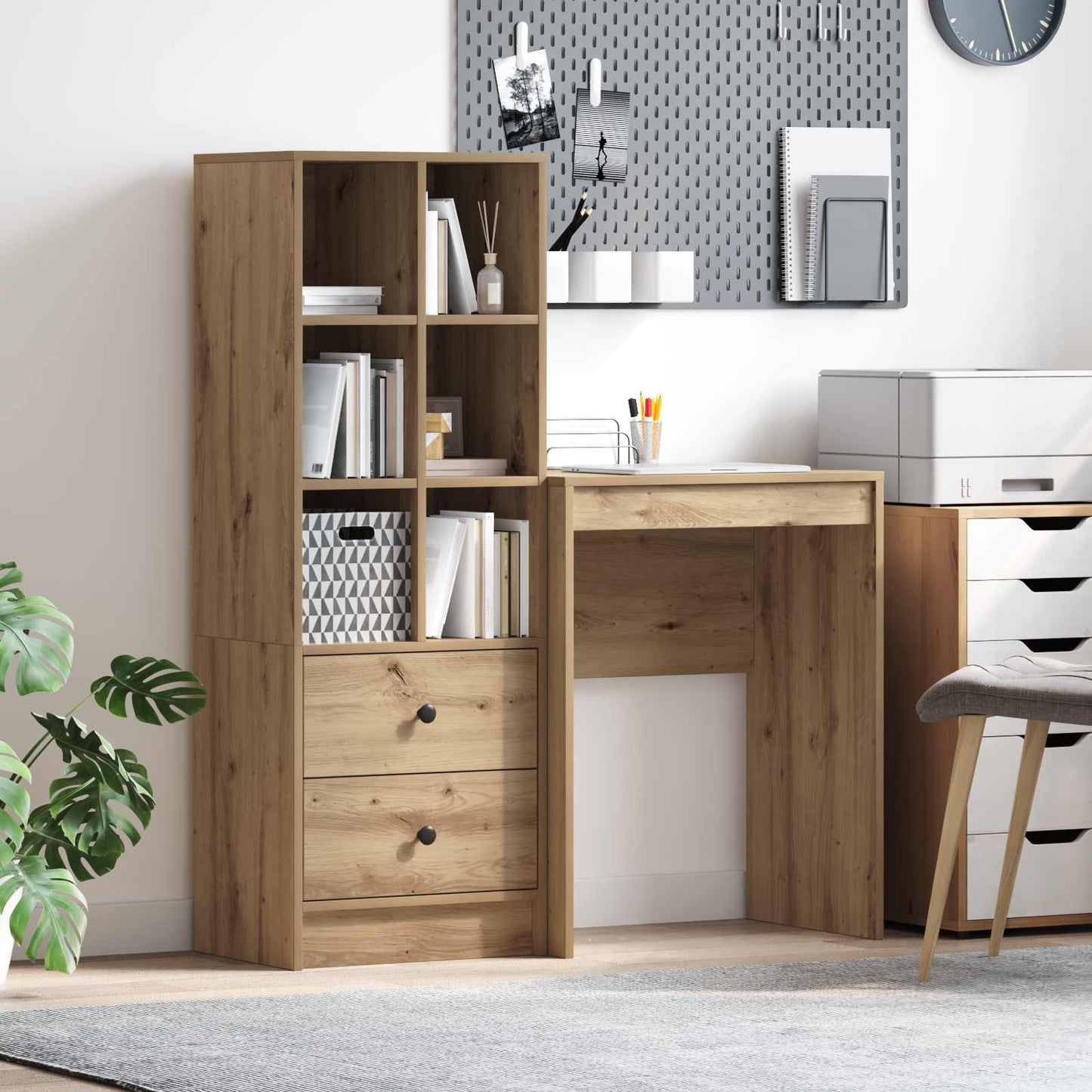 vidaXL Γραφείο Artisan Oak 105,5 x 34 x 127 εκ 2 τμχ.