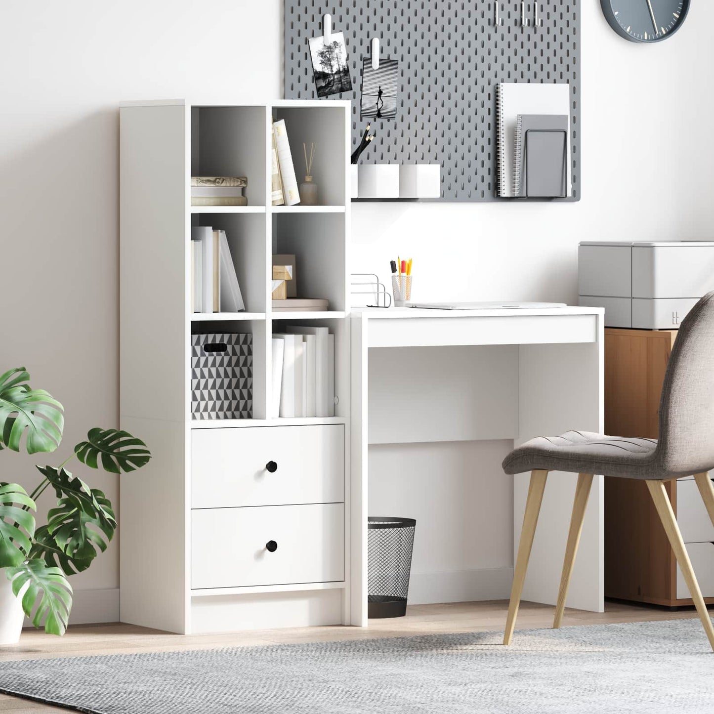 vidaXL Γραφείο Λευκό 115,5 x 40 x 127 εκ 2 τμχ.