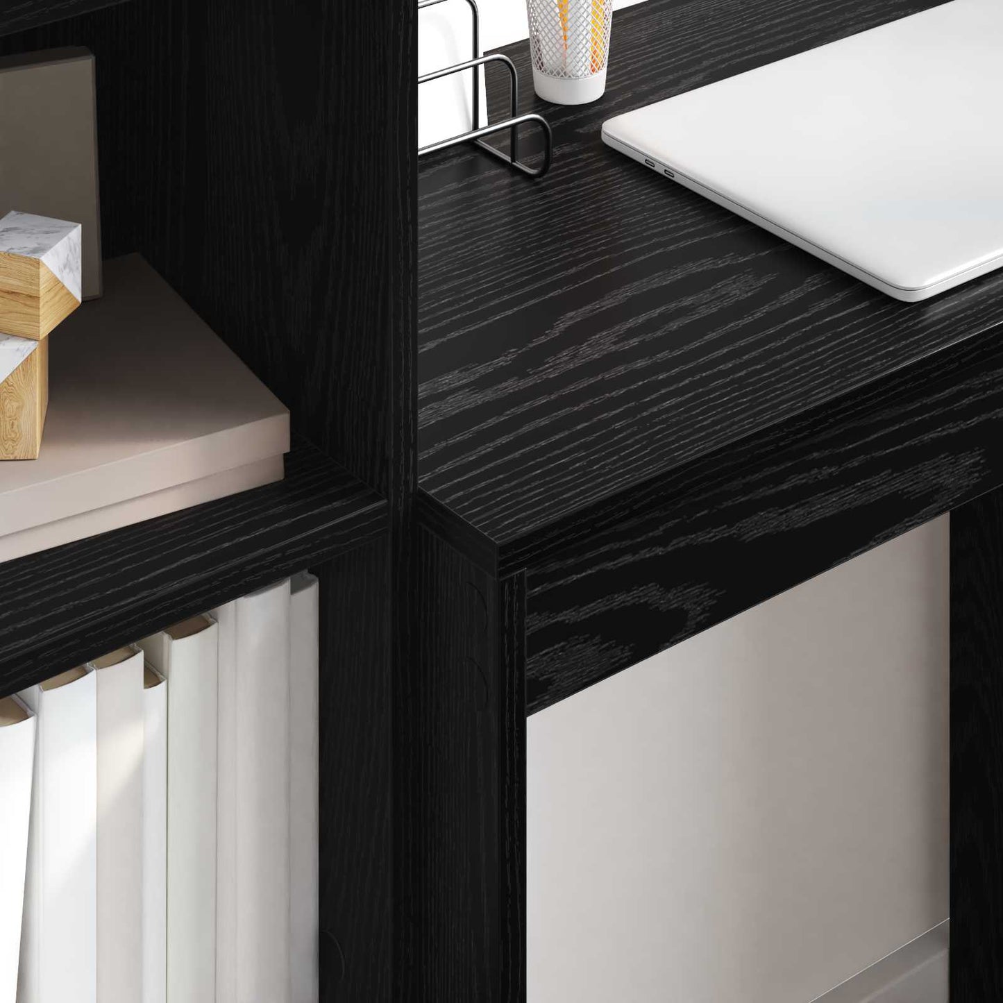 vidaXL Γραφείο Μαύρη Οξυά 115,5 x 40 x 127 εκ 2 τμχ.