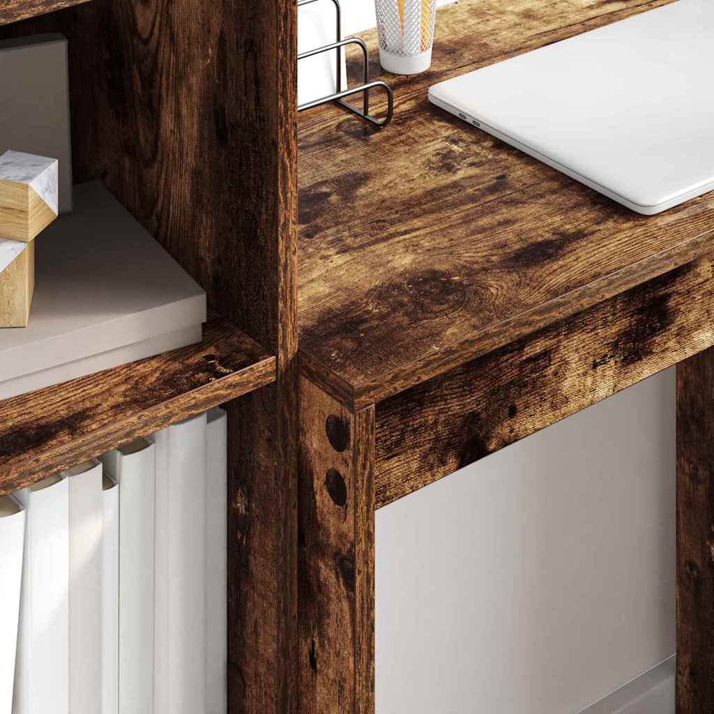 vidaXL Γραφείο με συρτάρι 2 pcs Καπνιστό Δρύς