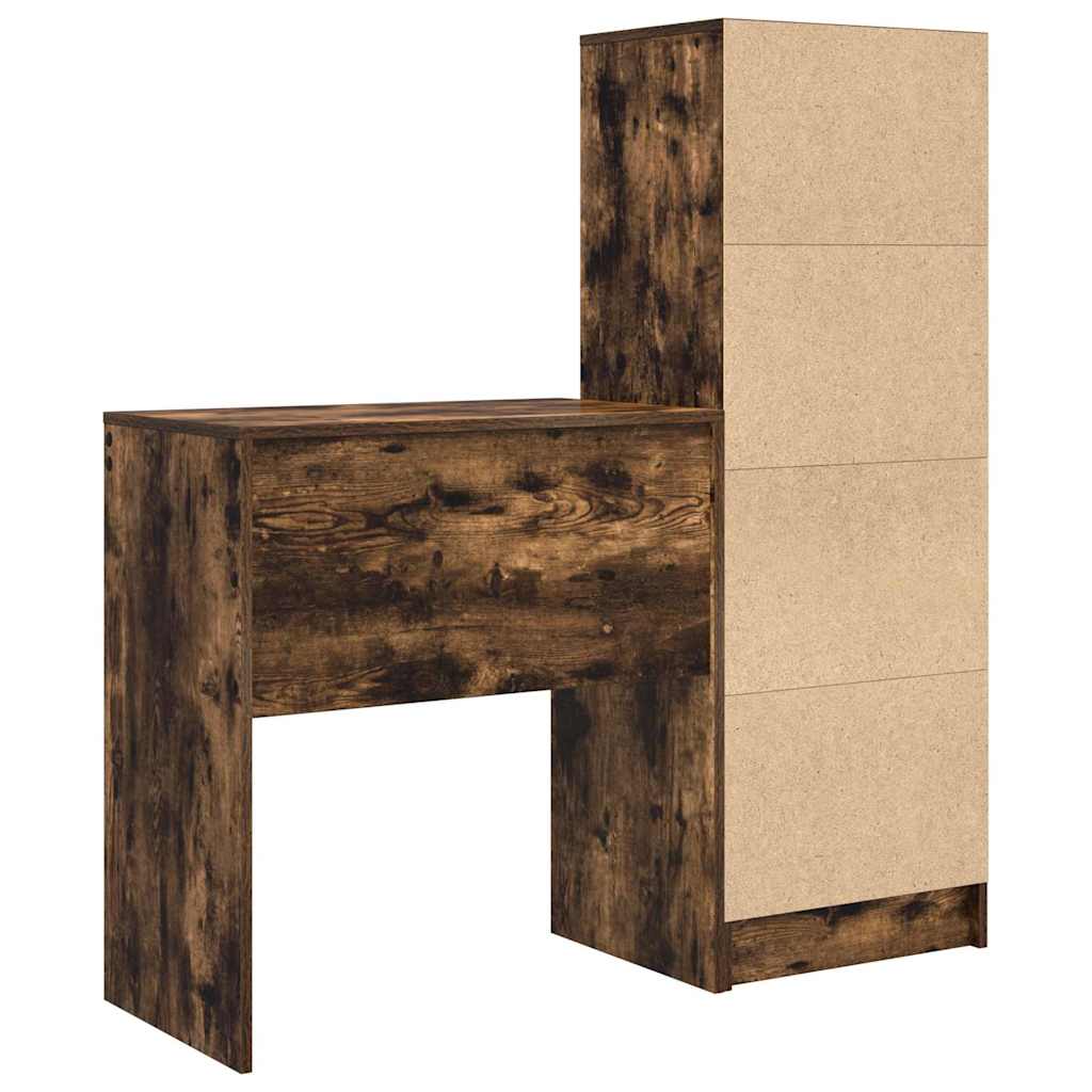 vidaXL Γραφείο με συρτάρι 2 pcs Καπνιστό Δρύς