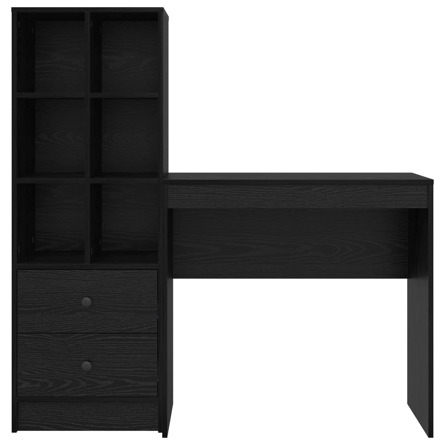 vidaXL Γραφείο Μαύρη Οξυά 125,5 x 40 x 127 εκ 2 τμχ.