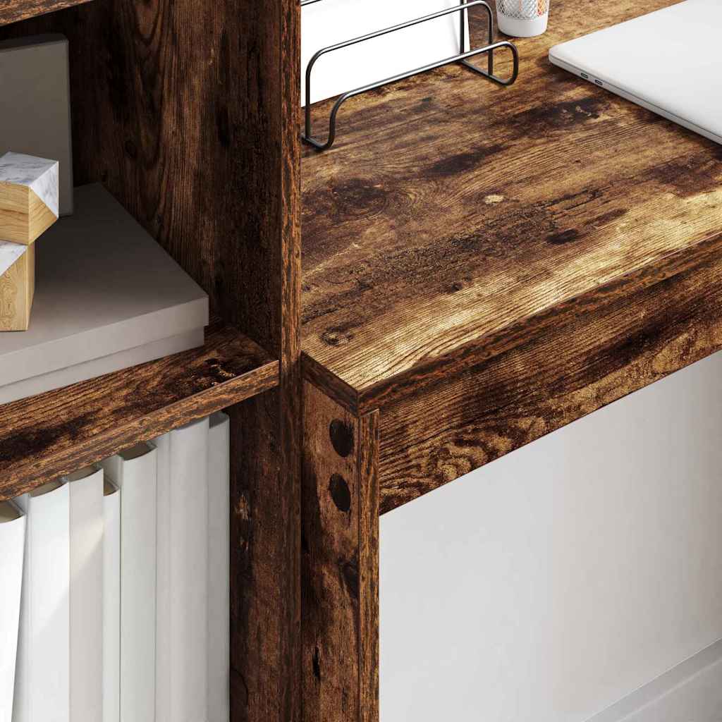 vidaXL Γραφείο με συρτάρι 2 pcs Καπνιστό Δρύς