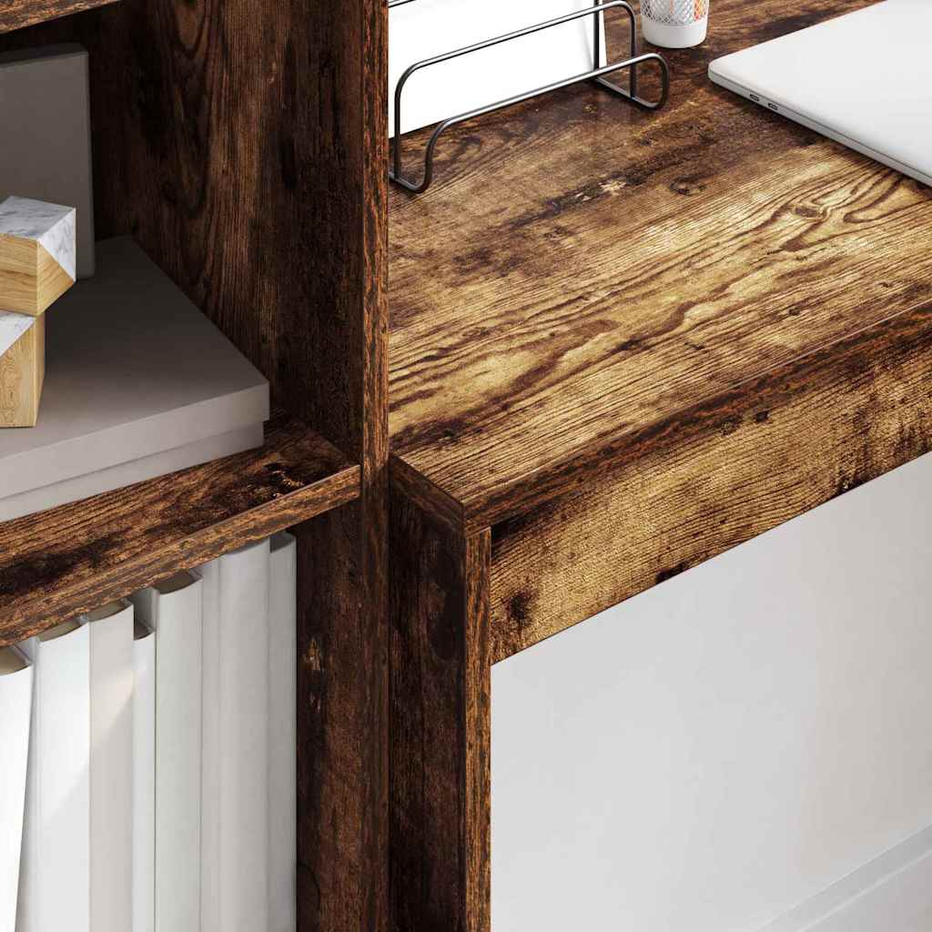 vidaXL Γραφείο με συρτάρι 2 pcs Καπνιστό Δρύς