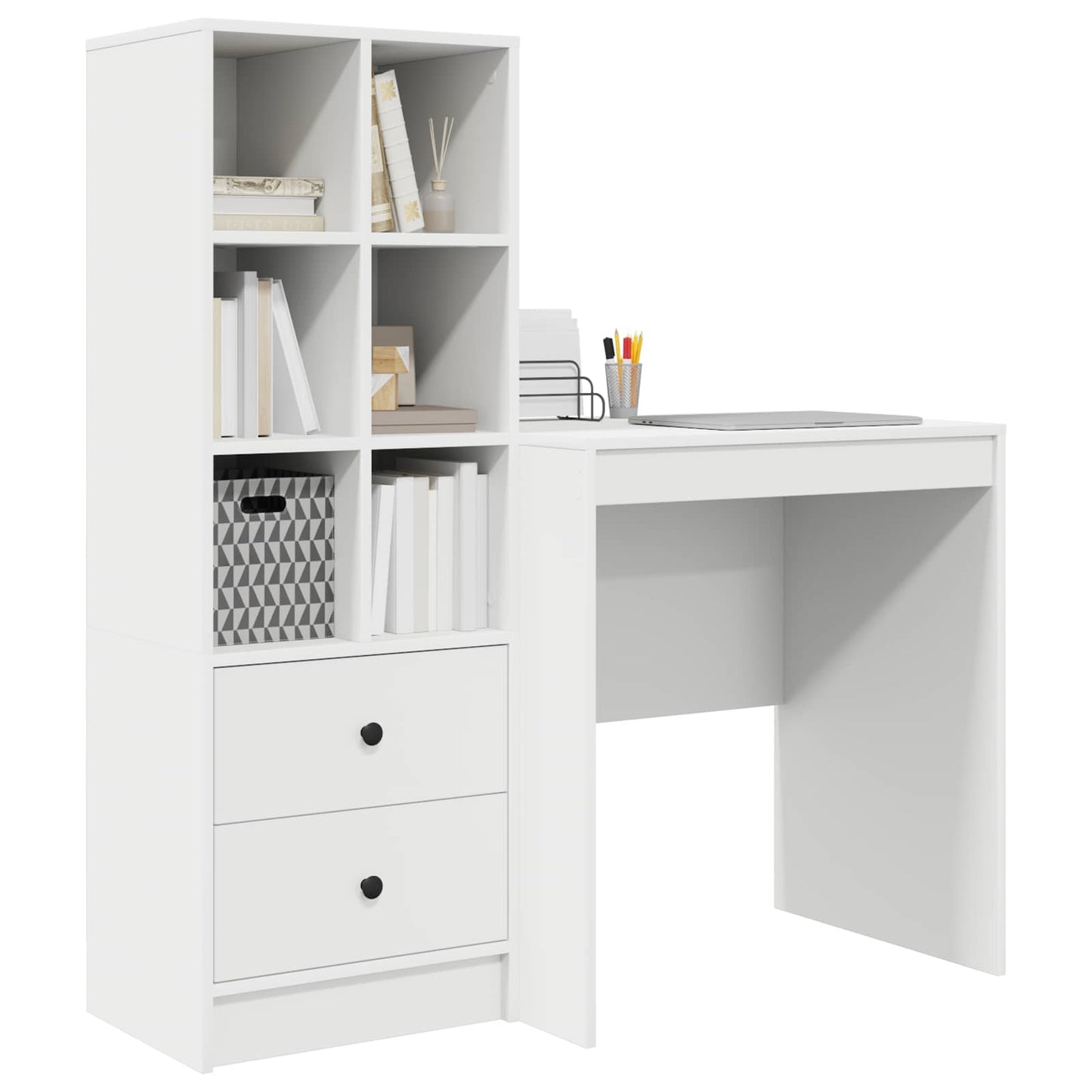 vidaXL Γραφείο Λευκό 115,5 x 50 x 127 εκ 2 τμχ.