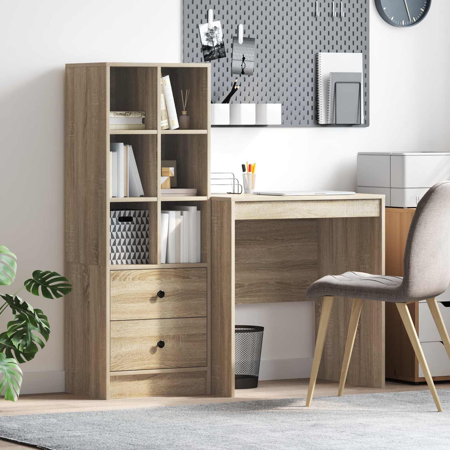 vidaXL Γραφείο Δρύς Sonoma 115,5 x 50 x 127 εκ 2 τμχ.
