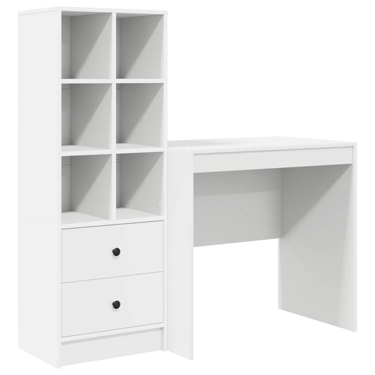 vidaXL Γραφείο Λευκό 125,5 x 50 x 127 εκ 2 τμχ.