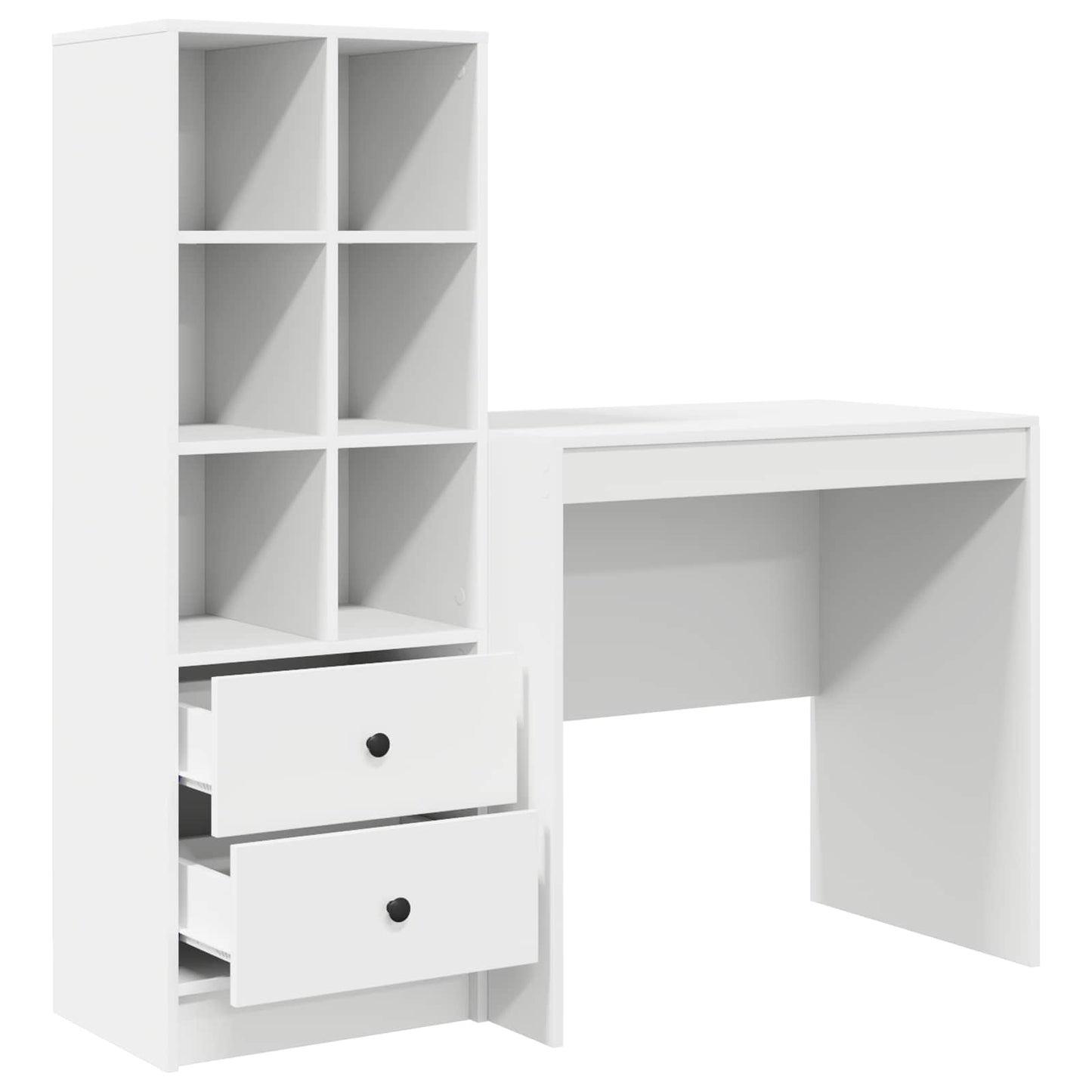 vidaXL Γραφείο Λευκό 125,5 x 50 x 127 εκ 2 τμχ.