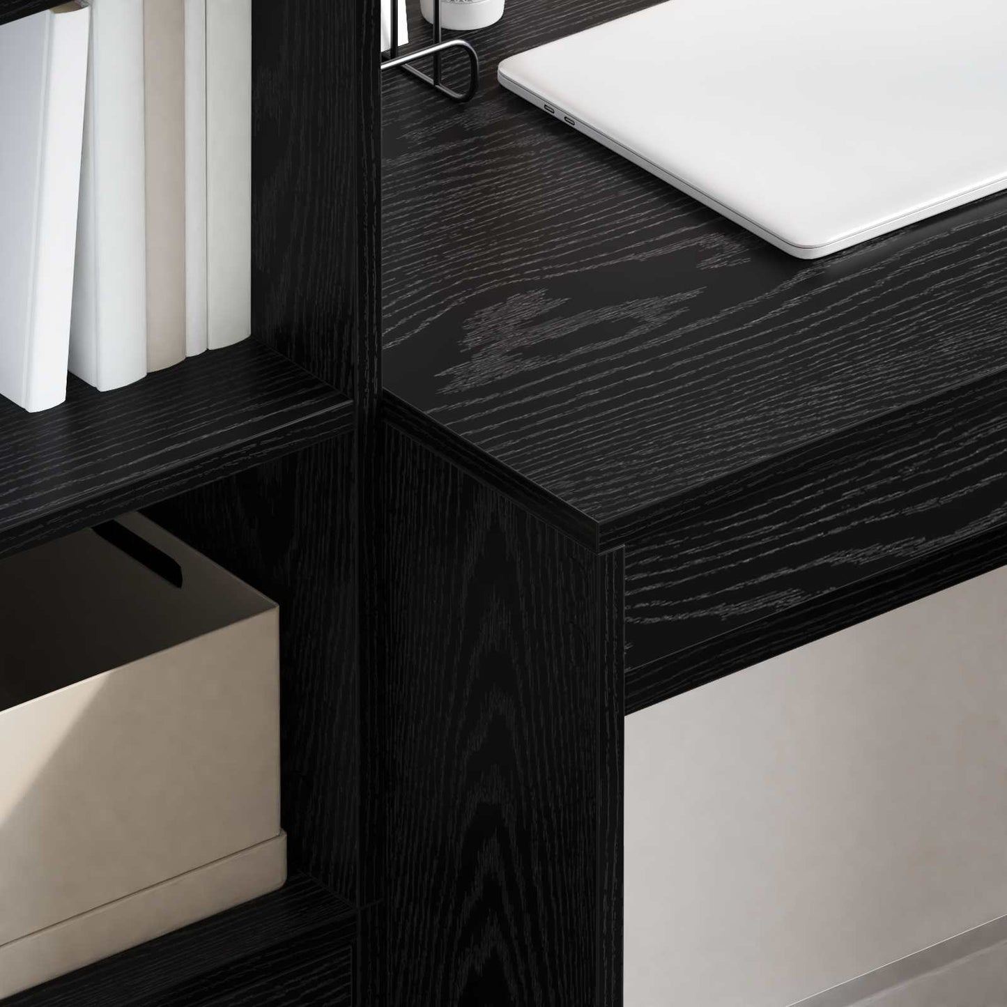 vidaXL Γραφείο Μαύρη Οξυά 125,5 x 50 x 127 εκ 2 τμχ.