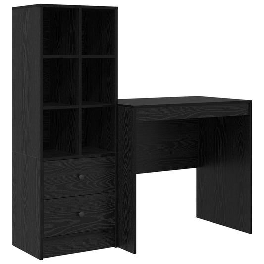 vidaXL Γραφείο Μαύρη Οξυά 125,5 x 50 x 127 εκ 2 τμχ.