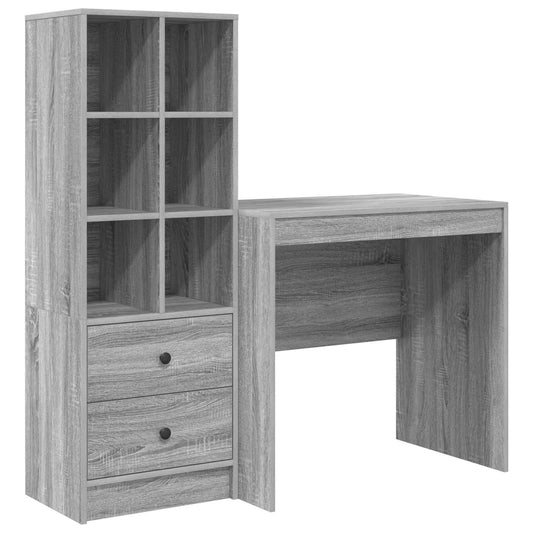 vidaXL Γραφείο Γκρίζο Σονομα 125,5 x 50 x 127 εκ 2 τμχ.