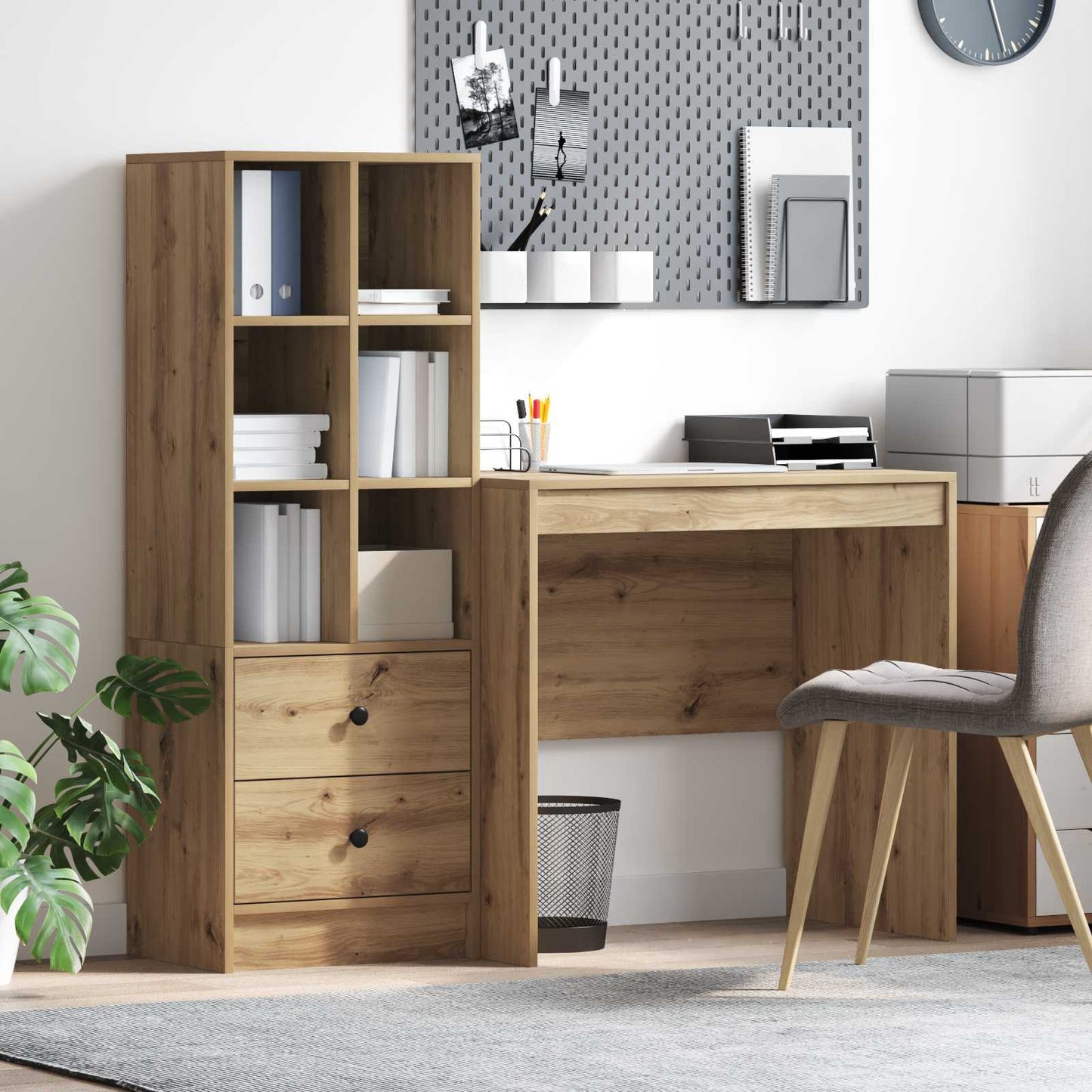vidaXL Γραφείο Artisan Oak 125,5 x 50 x 127 εκ 2 τμχ.