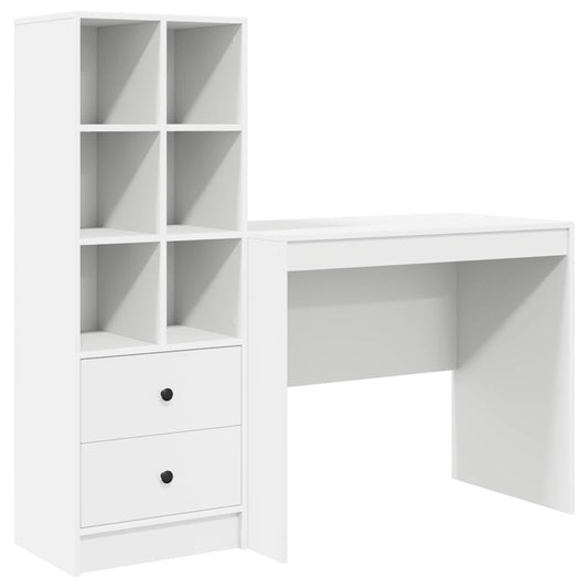 vidaXL Γραφείο Λευκό 135,5 x 50 x 127 εκ 2 τμχ.