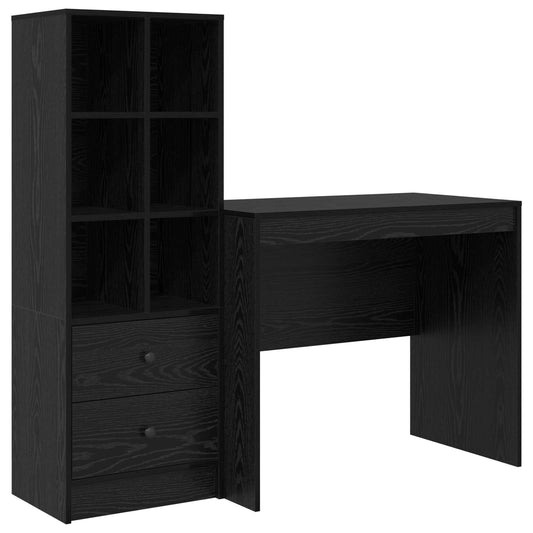 vidaXL Γραφείο Μαύρη Οξυά 135,5 x 50 x 127 εκ 2 τμχ.