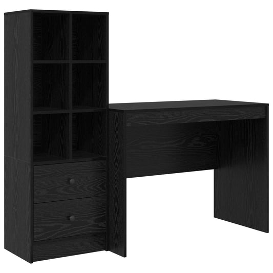 vidaXL Γραφείο Μαύρη Οξυά 145.5 x 50 x 127 εκ 2 τμχ.