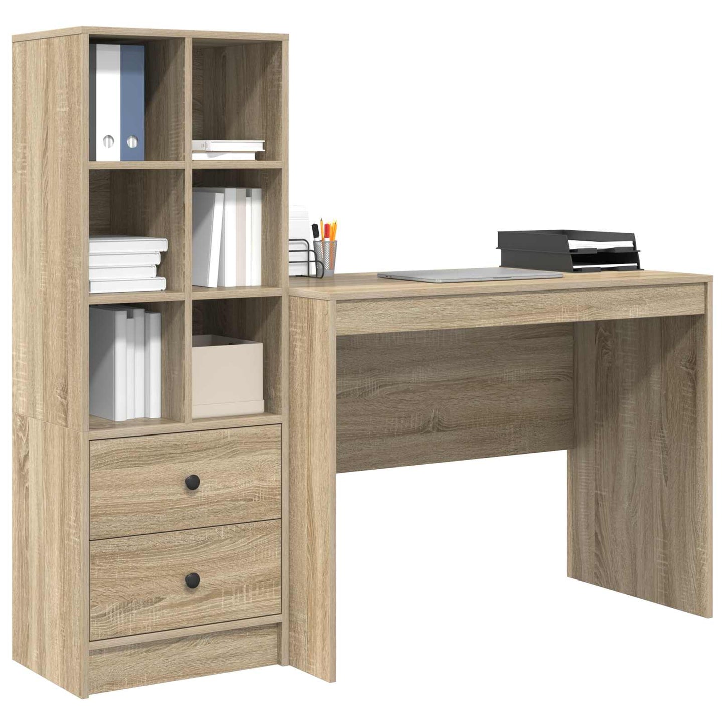 vidaXL Γραφείο Δρύς Sonoma 145.5 x 50 x 127 εκ 2 τμχ.