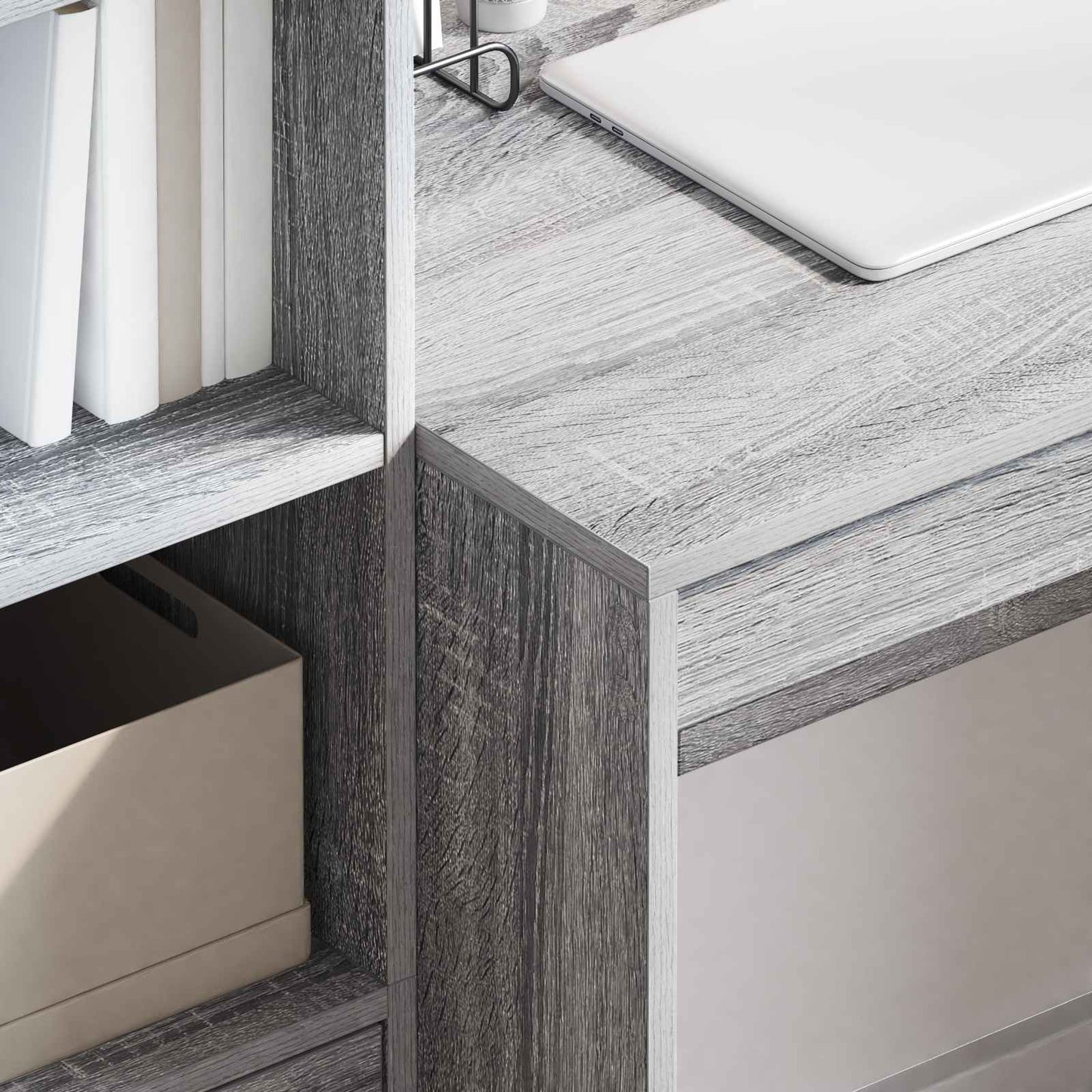 vidaXL Γραφείο Γκρίζο Σονομα 145.5 x 50 x 127 εκ 2 τμχ.