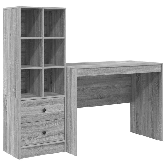 vidaXL Γραφείο Γκρίζο Σονομα 145.5 x 50 x 127 εκ 2 τμχ.