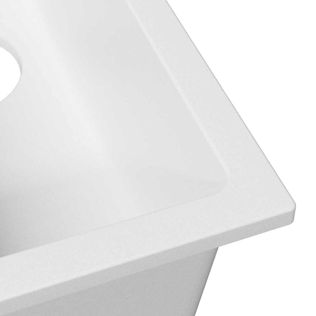 vidaXL Νεροχύτης με άνοιγμα υπερχείλισης σε λευκό γρανίτη