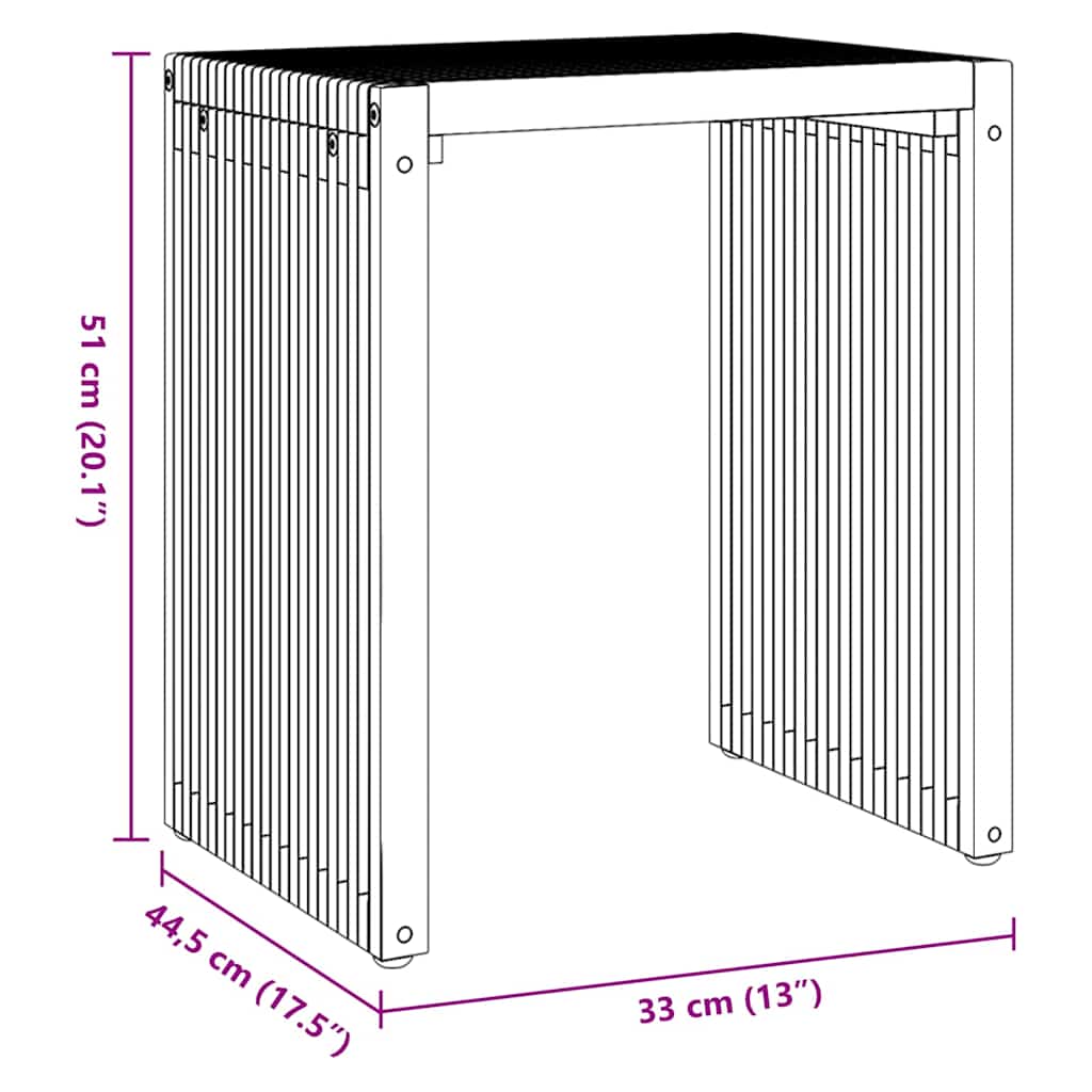 vidaXL Πλευρικό Τραπέζι Κήπου 3 τμχ. Καφέ 33 x 44,5 x 51 εκ