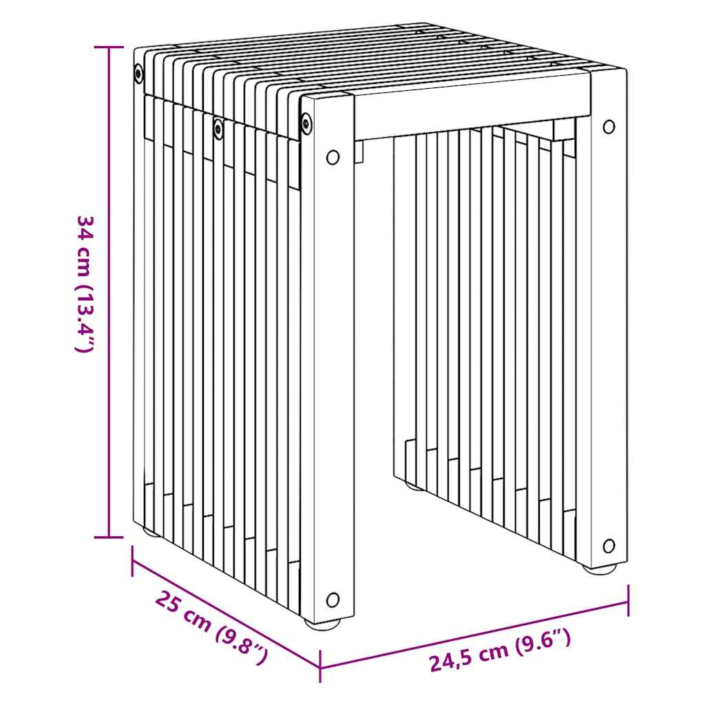 vidaXL Πλευρικό Τραπέζι Κήπου 3 τμχ. Καφέ 33 x 44,5 x 51 εκ