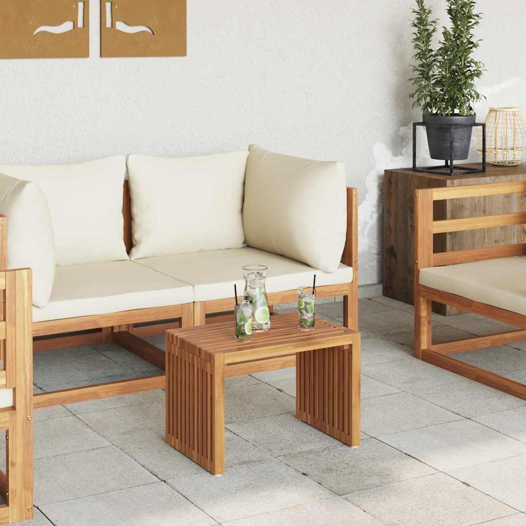 vidaXL Πλευρικό Τραπέζι Κήπου Καφέ 50 x 32,5 x 35 εκ Στερεό Ξύλο Τίκ