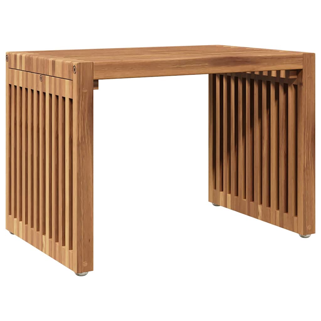 vidaXL Πλευρικό Τραπέζι Κήπου Καφέ 50 x 32,5 x 35 εκ Στερεό Ξύλο Τίκ