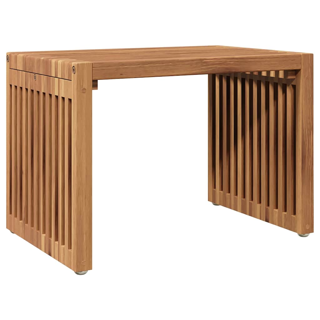 vidaXL Πλευρικό Τραπέζι Κήπου Καφέ 50 x 32,5 x 35 εκ Στερεό Ξύλο Τίκ