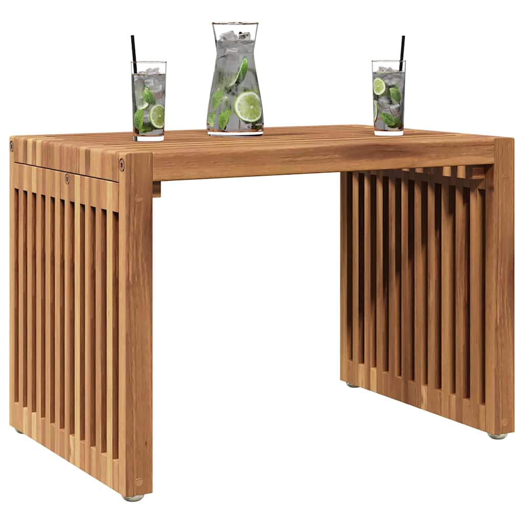 vidaXL Πλευρικό Τραπέζι Κήπου Καφέ 50 x 32,5 x 35 εκ Στερεό Ξύλο Τίκ