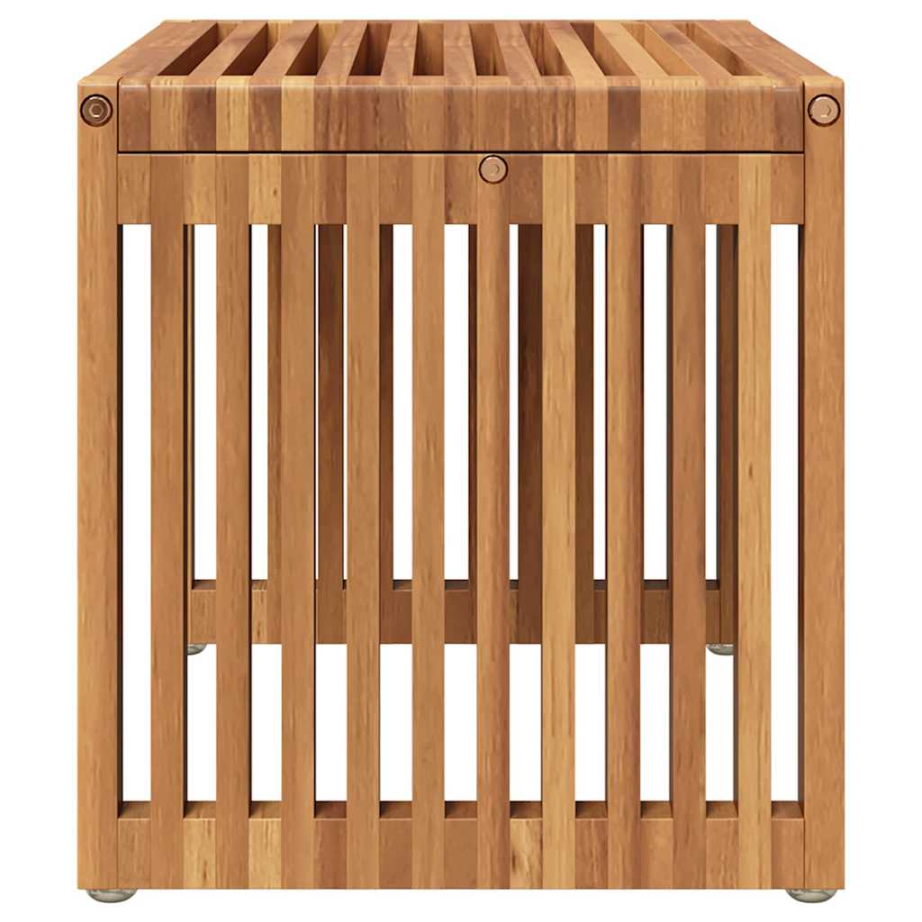vidaXL Πλευρικό Τραπέζι Κήπου Καφέ 50 x 32,5 x 35 εκ Στερεό Ξύλο Τίκ