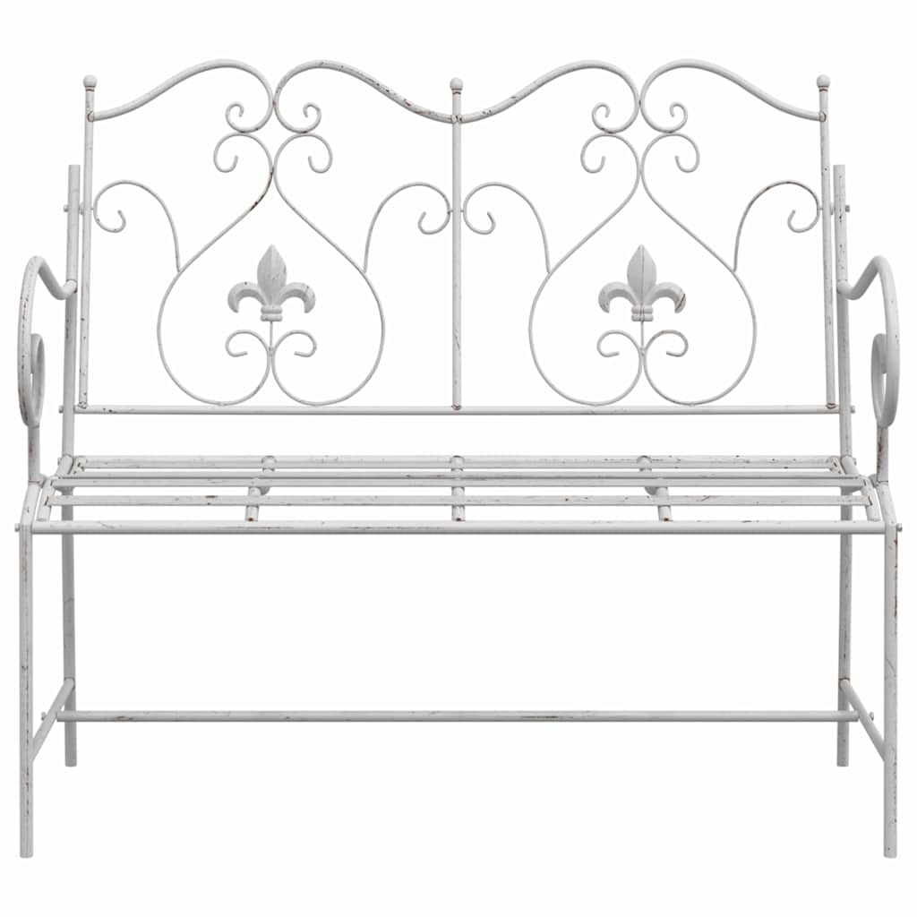 vidaXL Παγκάκι κήπου Λευκό 104 x 54 x 93εκ Ατσάλι