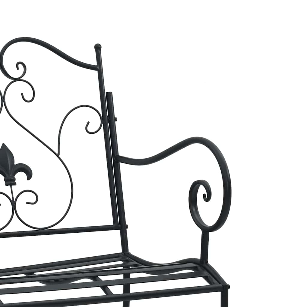 vidaXL Παγκάκι κήπου Μαύρο 104 x 54 x 93εκ Ατσάλι