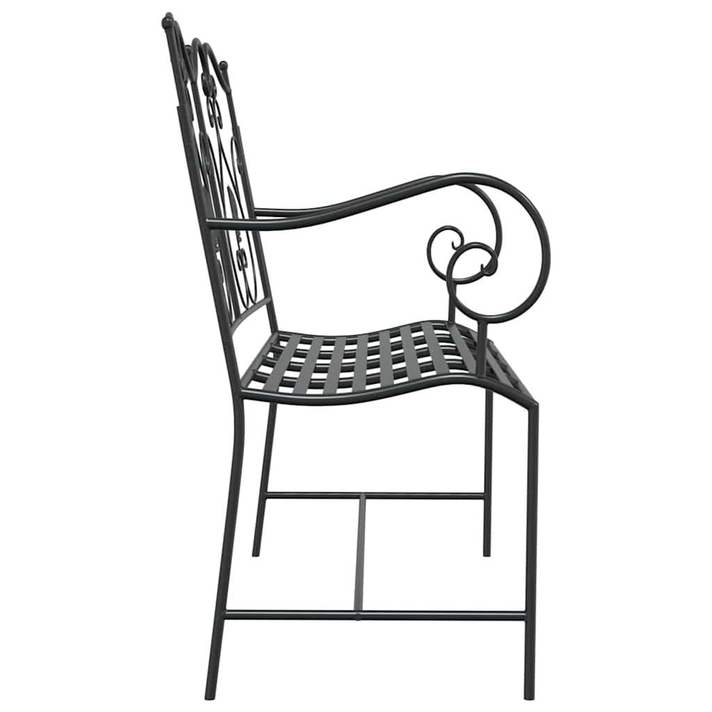 vidaXL Παγκάκι κήπου Μαύρο 104 x 54 x 93εκ Ατσάλι