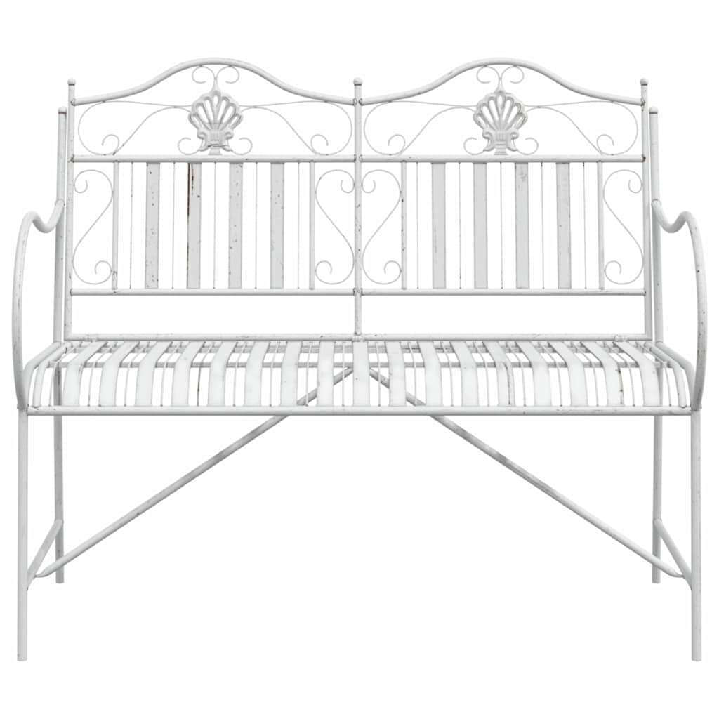 vidaXL Παγκάκι κήπου Λευκό 104 x 54 x 93εκ Ατσάλι