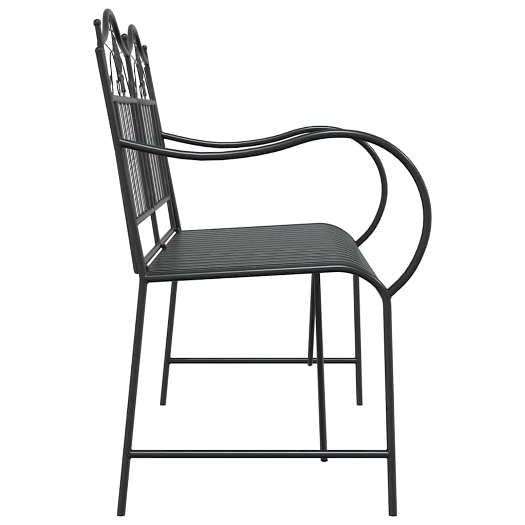 vidaXL Παγκάκι κήπου Μαύρο 104 x 54 x 93εκ Ατσάλι