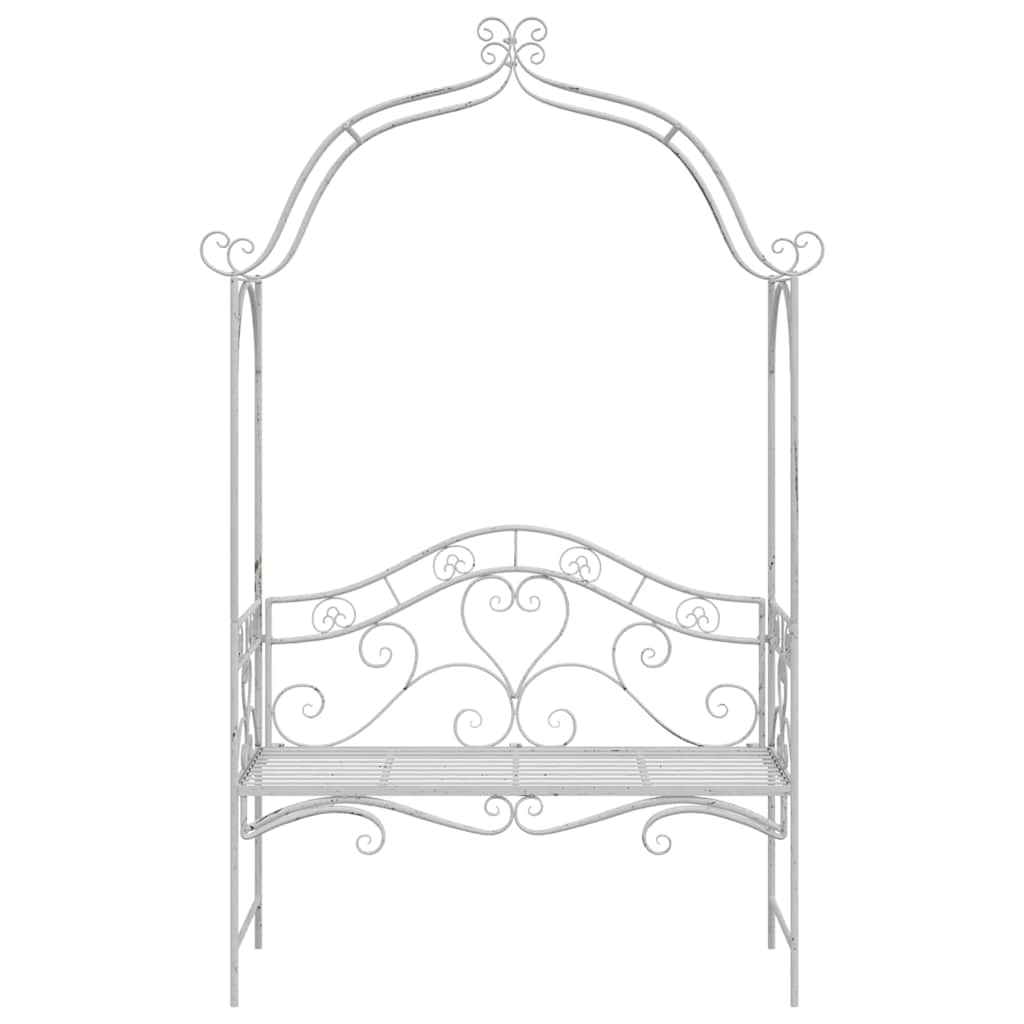 vidaXL Παγκάκι κήπου με μαξιλάρι Λευκό 104 x 54 x 93εκ Ατσάλι