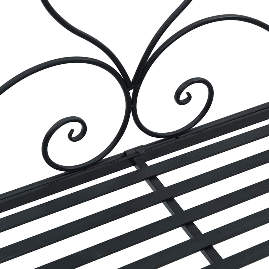 vidaXL Παγκάκι κήπου με μαξιλάρι Μαύρο 104 x 54 x 93εκ Ατσάλι