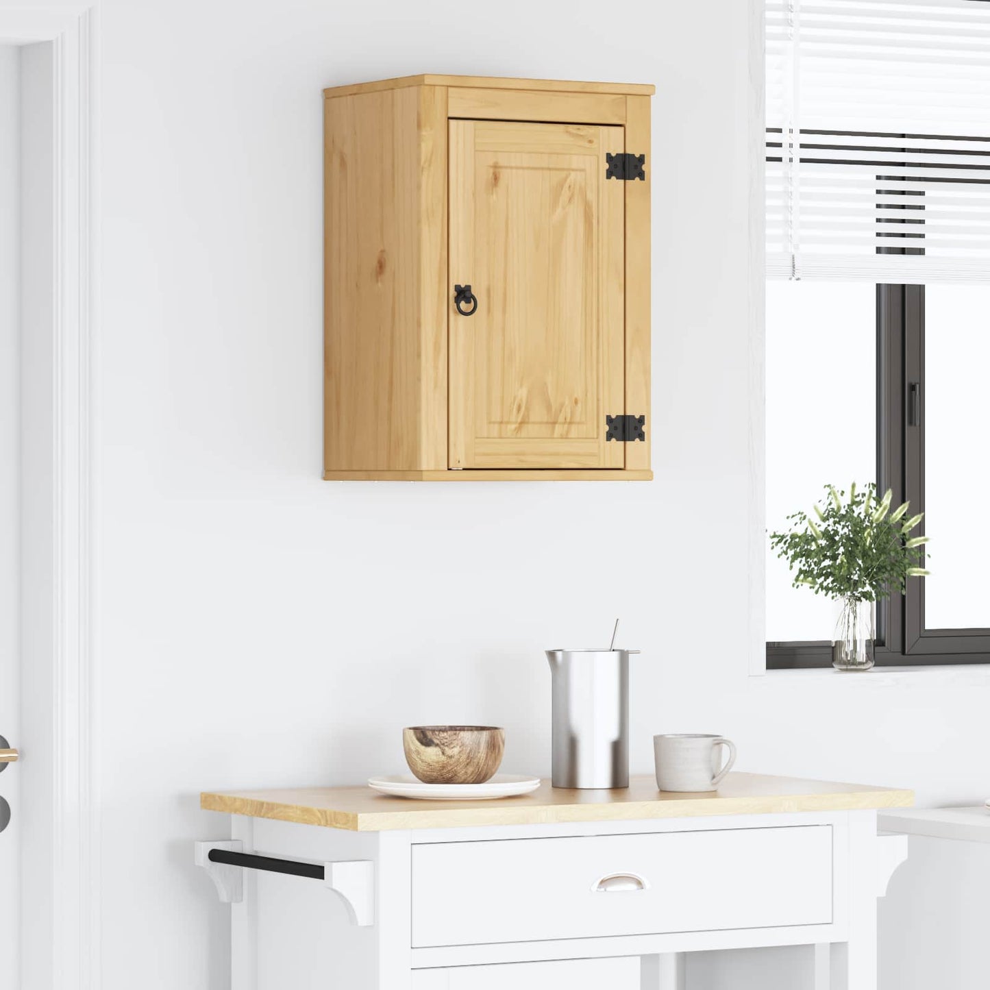 vidaXL Ντουλαπιού με ράφι Μέλι 60 x 32 x 40 εκ. Στερεά ξυλεία πεύκου