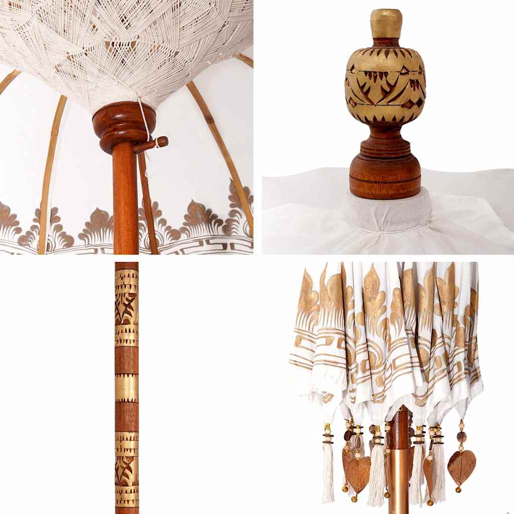 vidaXL Μπαλινέζικη Ομπρέλα Κρεμ 215 x 215 x 260 εκ. Βαμβάκι