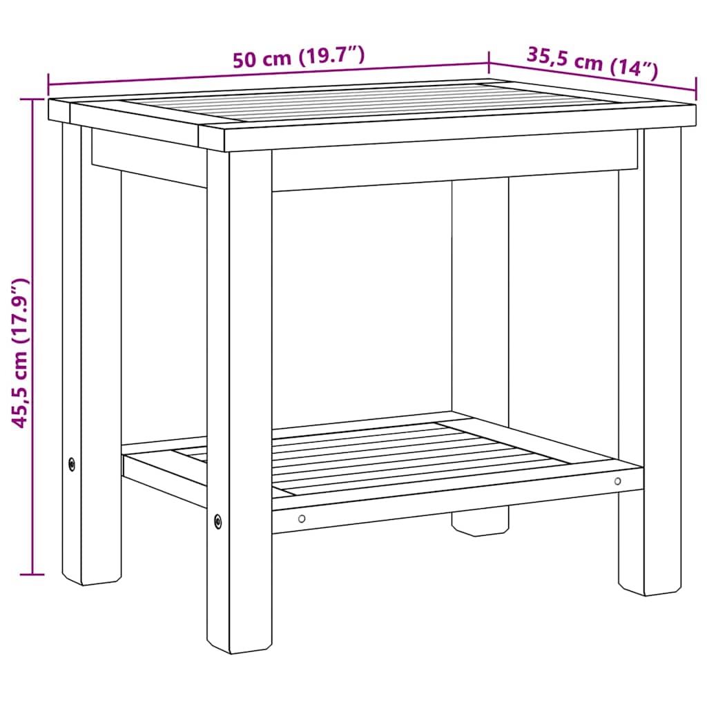vidaXL Τραπεζάκι σαλονιού Καφέ 50 x 35 x 45 cm Μασίφ ξύλο teak