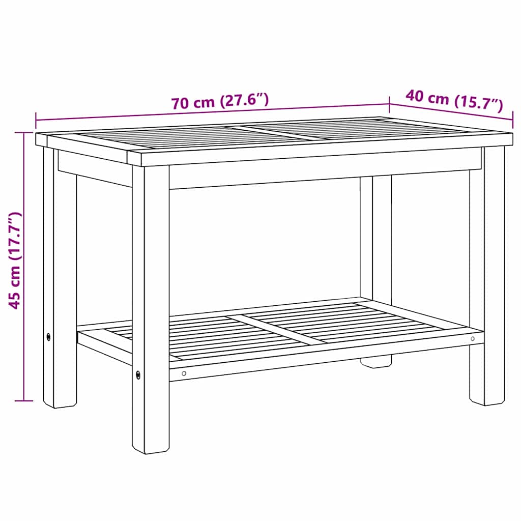 vidaXL Τραπεζάκι σαλονιού Καφέ 70 x 40 x 45 εκ. Μασίφ ξύλο teak