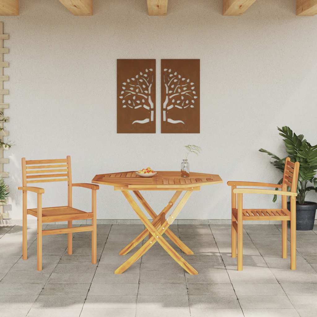 vidaXL Καρέκλα 2 pcs Καφέ 56 x 55 x 90.5 εκ Στερεό Ξύλο Τίκ