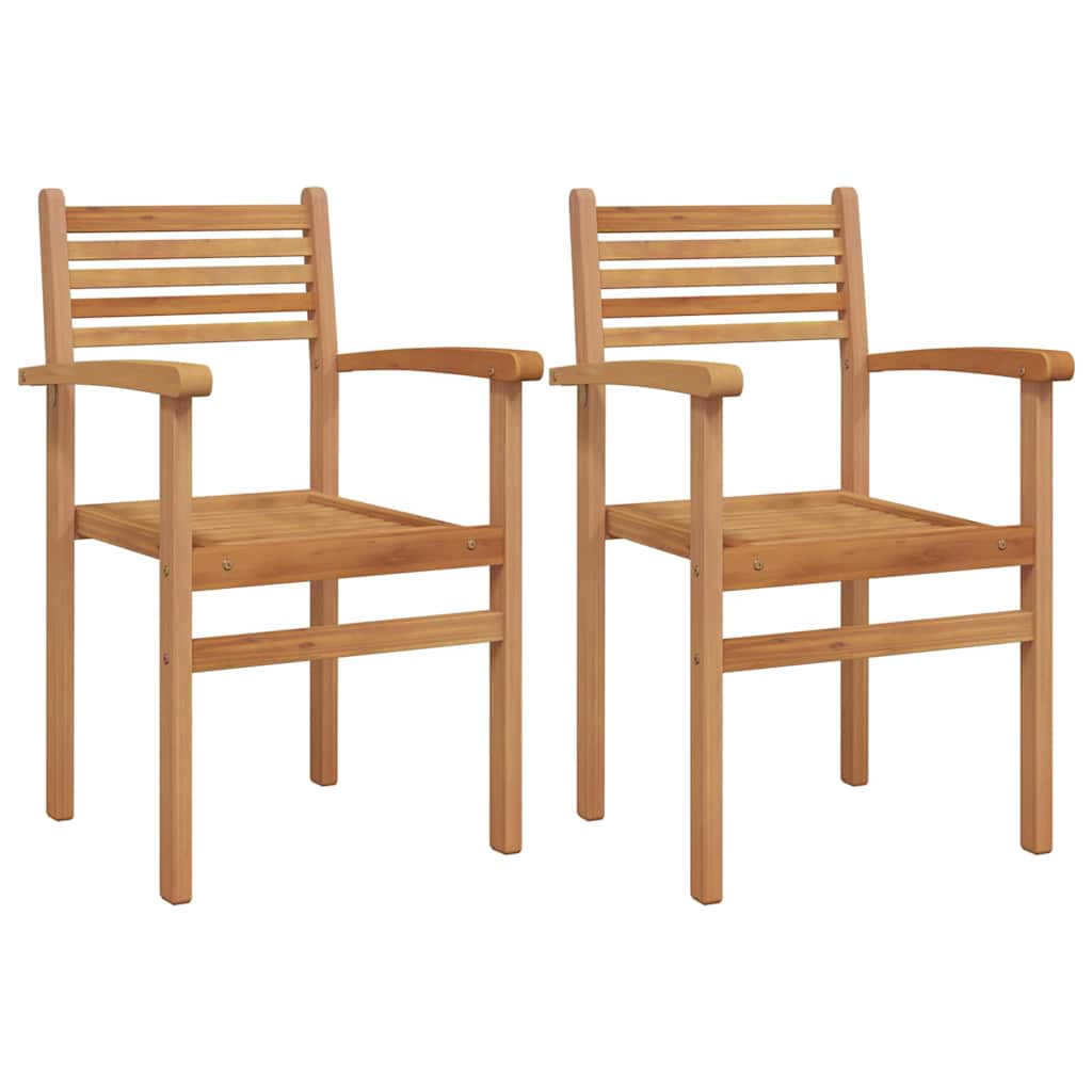 vidaXL Καρέκλα 2 pcs Καφέ 56 x 55 x 90.5 εκ Στερεό Ξύλο Τίκ