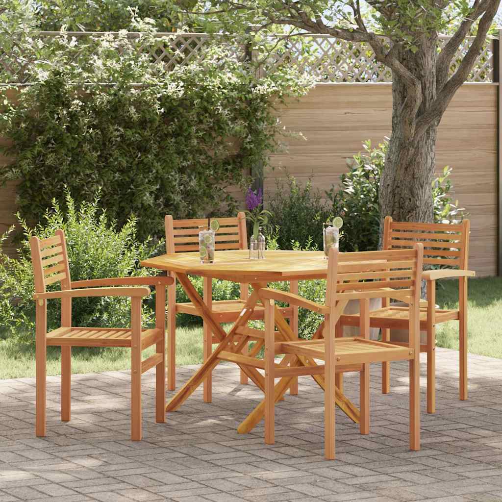 vidaXL Καρέκλα 4 pcs Καφέ 56 x 55 x 90.5 εκ Στερεό Ξύλο Τίκ