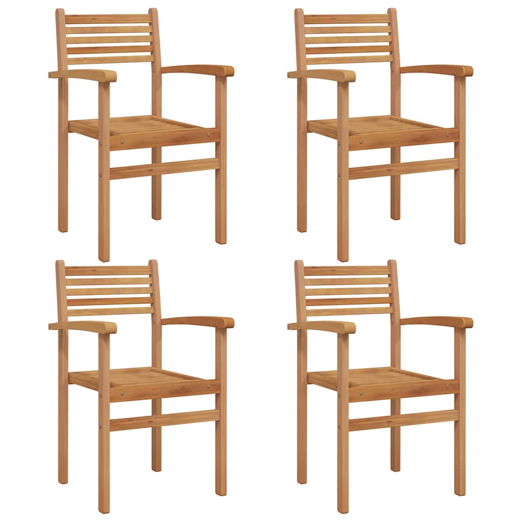 vidaXL Καρέκλα 4 pcs Καφέ 56 x 55 x 90.5 εκ Στερεό Ξύλο Τίκ